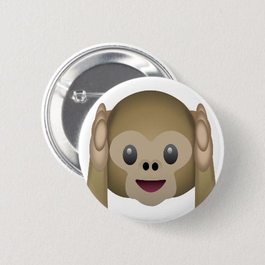 Hört keinen bösen Affen Emoji Button (Vorne & Hinten)