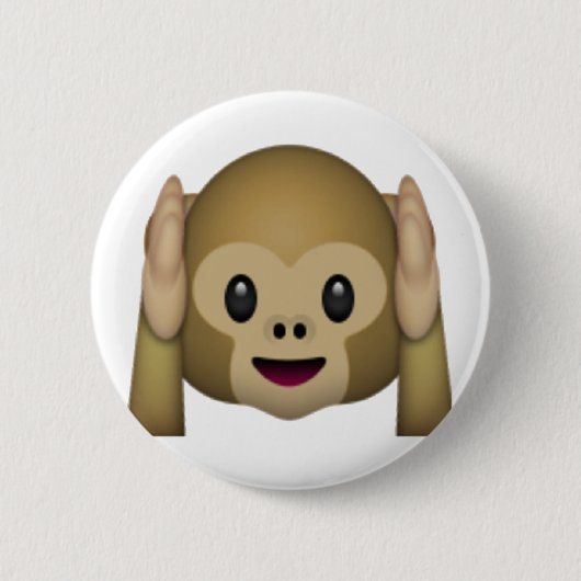Hört keinen bösen Affen - Emoji Button (Vorderseite)