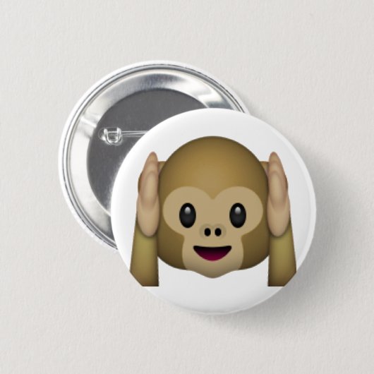 Hört keinen bösen Affen - Emoji Button (Vorne & Hinten)