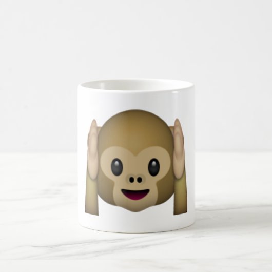 Hört keinen bösen Affen - Emoji Kaffeetasse (Mittel)