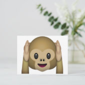 Hört keinen bösen Affen - Emoji Postkarte (Stehend Vorderseite)