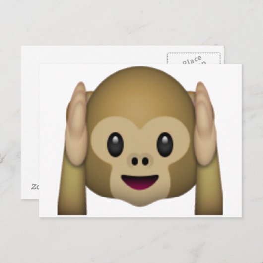 Hört keinen bösen Affen - Emoji Postkarte (Vorne/Hinten)