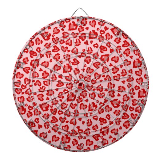 Hört Leopard Muster in Rot auf Blush Dartscheibe (vorne)