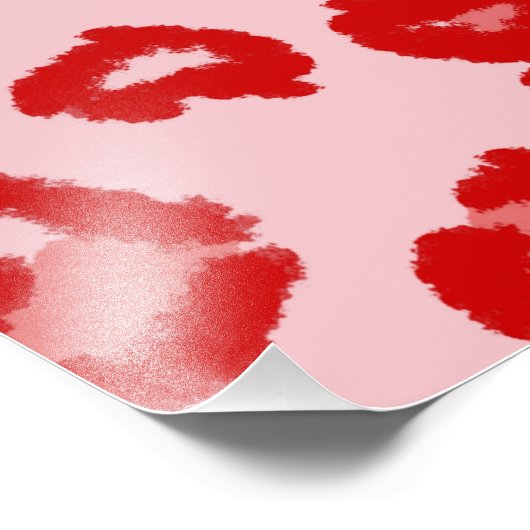 Hört Leopard Muster in Rot auf Blush Fotodruck (Ecke)