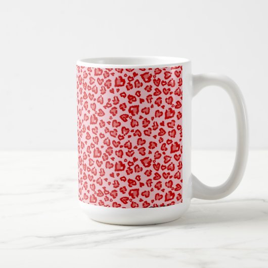 Hört Leopard Muster in Rot auf Blush Kaffeetasse (Rechts)