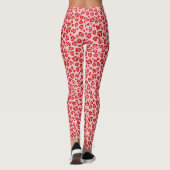 Hört Leopard Muster in Rot auf Blush Leggings (Rückseite)