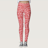Hört Leopard Muster in Rot auf Blush Leggings (Vorderseite)
