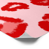 Hört Leopard Muster in Rot auf Blush Poster (Ecke)