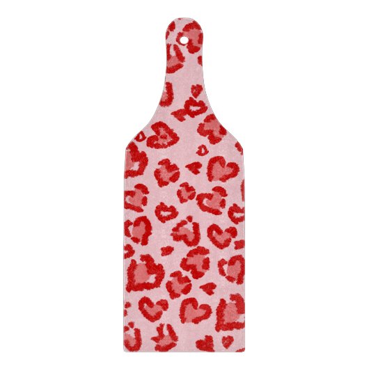 Hört Leopard Muster in Rot auf Blush Schneidebrett (Vorderseite)