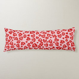 Hört Leopard Muster in Rot auf Blush Seitenschläferkissen