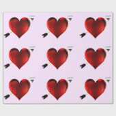 Hört mit Chrome Arrows Pink Wrapping Paper Geschenkpapier (Flach)