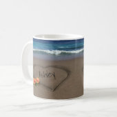 Hört mit der Text-Tasse im Sand Kaffeetasse (Vorderseite Links)