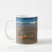 Hört mit der Text-Tasse im Sand Kaffeetasse (Links)