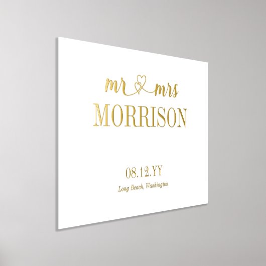 Hört Mr. & Mrs. Last Name Wedding Date Foliendrucke (Ablage )