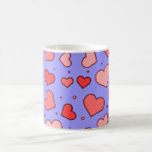 Hört nahtloses Muster auf blauem Hintergrund Kaffeetasse (Mittel)