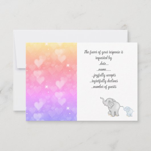 Hört Pastellton-uAwg-Antwortkarte RSVP Karte (Vorderseite)