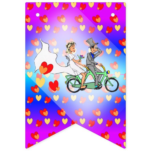 Hört Pattern Cartoon nur verheiratet Banner (Zweite Fahne)