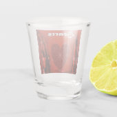 Hört Poker, der Karten-Anzug auf Rot spielt Schnapsglas (Rückseite)