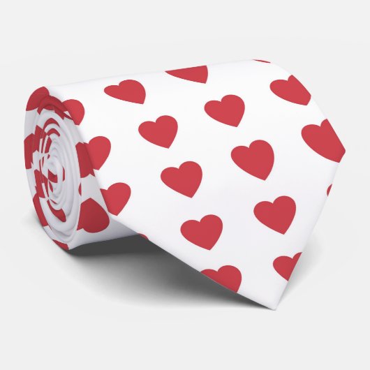 Hört Polka Dot Pattern auf weiße Krawatte (Gerollt)