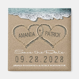 Hört Save the Date am Sandstrand Hochzeit Magnet