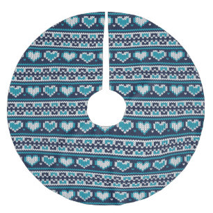 Hört Stricken nahtloses Muster 2 + Ihre Ideen Polyester Weihnachtsbaumdecke