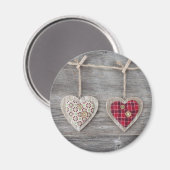 Hört über einem Holztisch Magnet (Vorderseite/Rückseite)