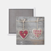 Hört über einem Holztisch Magnet (Vorderseite/Rückseite)