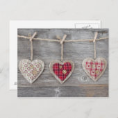 Hört über einem Holztisch Postkarte (Vorne/Hinten)