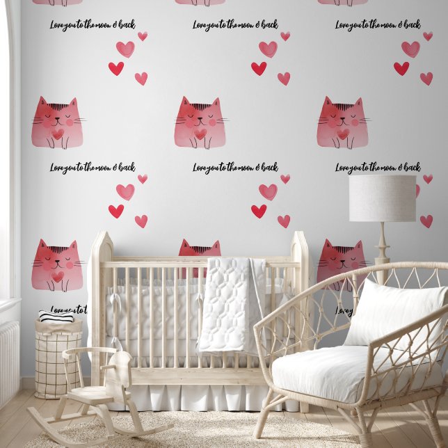 Hört und Katzen Liebe zum Mond Tapete (Kinder)