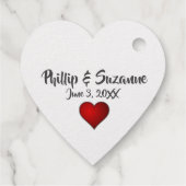 Hört und Küss Liebe und Danksagungsdatum Geschenkanhänger (Rückseite)