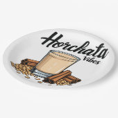 Hortacha Vibes Spanish Mexican Drink Lovers Pappteller (Schrägansicht)