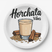 Hortacha Vibes Spanish Mexican Drink Lovers Pappteller (Vorderseite)