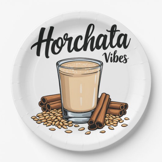 Hortacha Vibes Spanish Mexican Drink Lovers Pappteller (Vorderseite)