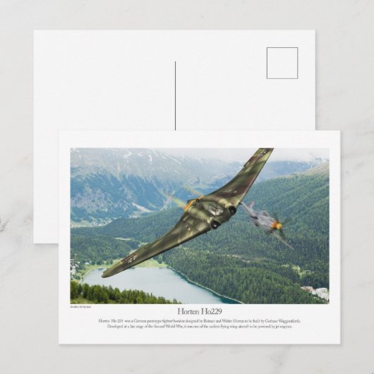 Horten Ho229 Postkarte (Vorne/Hinten)