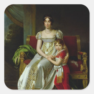 Hortense de Beauharnais und ihr Sohn Quadratischer Aufkleber