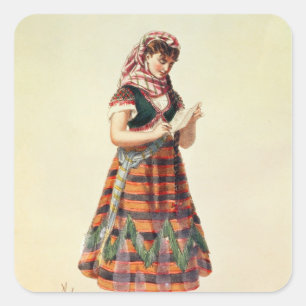 Hortense Schneider Quadratischer Aufkleber