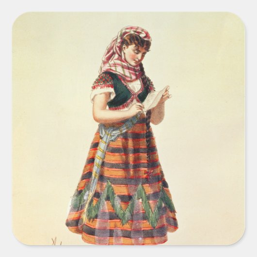 Hortense Schneider Quadratischer Aufkleber (Vorderseite)
