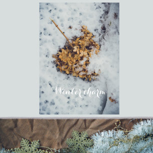 Hortensia-Blume auf dem Schnee Poster