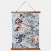 Hortensia-Blume auf dem Schnee- und Zaubereismuste Wandteppich Mit Holzrahmen (Vorderseite 2)