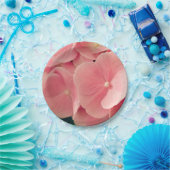 Hortensia Hydrangea rosa pastellfarbene Blume Pappteller (Party)