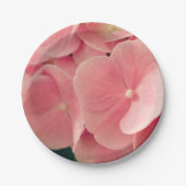 Hortensia Hydrangea rosa pastellfarbene Blume Pappteller (Vorderseite)