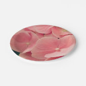 Hortensia Hydrangea rosa pastellfarbene Blume Pappteller (Schrägansicht)