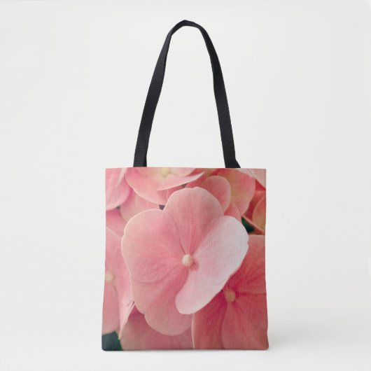 Hortensia Hydrangea rosa pastellfarbene Blume Tasche (Vorderseite)