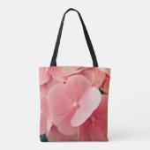 Hortensia Hydrangea rosa pastellfarbene Blume Tasche (Rückseite)