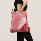 Hortensia Hydrangea rosa pastellfarbene Blume Tasche (Von Nahem)