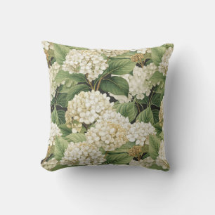 Hortensie Aquarell Blumen Boho Retro-Blumen Kissen