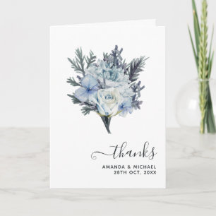 Hortensie Blau und Helllila Hochzeitsfoto Th Dankeskarte