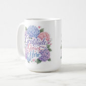 Hortensie: Dankbarkeit wächst hier Kaffeetasse (Vorderseite Links)