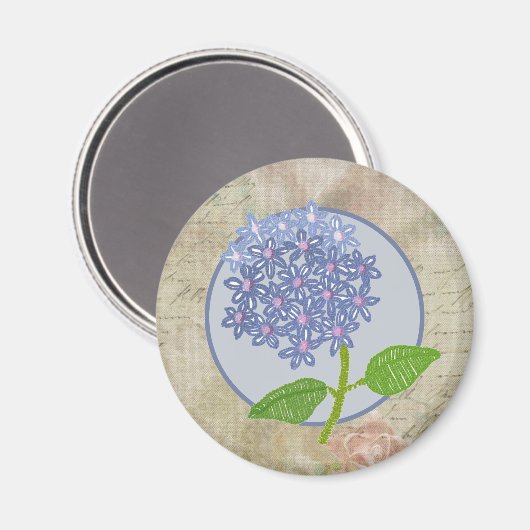 Hortensie Magnet (Vorderseite/Rückseite)