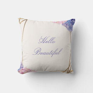 Hortensie und Gold Elegante Frühlingsblumen Chic B Kissen